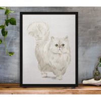 Perserkatze Kunstdruck - Aquarell Haustier Poster von MoNimoPrints