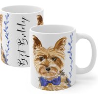 Yorkshire Terrier - Designer Tasse | Hundetasse Für Hundeliebhaber Weiße Dog Hotel Kollektion Aquarell Design von MoNimoPrints