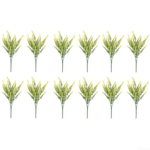 12 Lavendelblüten für atemberaubende Outdoor-Dekoration, wetterbeständig für lang anhaltende Schönheit (gelb) von MoSundi