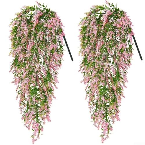 2 x Lavendelranken, schöne Hängedekoration für Zuhause, Hochzeiten und Veranstaltungen im Freien (Rosa) von MoSundi