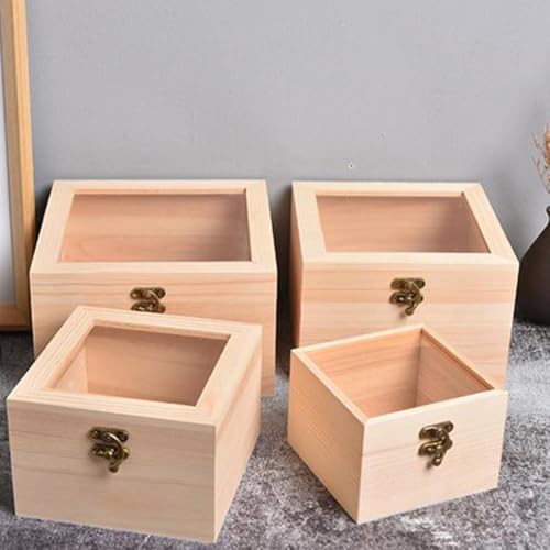 Aufbewahrungsbox aus Holz mit Scharnier für Schmuck und besondere Anlässe, tolle Personalisierungsmöglichkeit (20 x 20 x 12 cm) von MoSundi