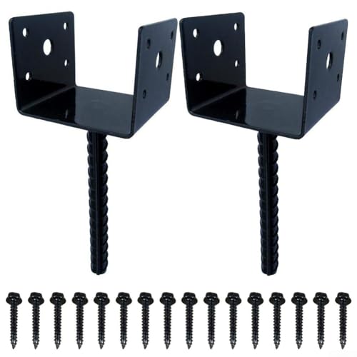 Betonanker 10,2 x 10,2 cm U-Form Zaunpfostenhalter Basis mit Schrauben für Veranda-Geländer und Handläufe von MoSundi
