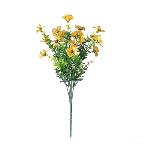 Dekorative künstliche violette Blumen, 4 Stück, für Hochzeiten und für Heimdekorationsprojekte (gelb) von MoSundi