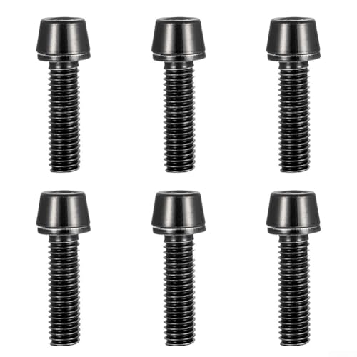 Edelstahl Fahrrad Vorbauschrauben M5 18 mm Set von 6 mit Unterlegscheiben für Gabelstabilität (schwarz) von MoSundi