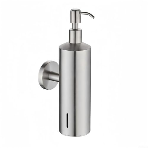 Eleganter Seifenspender zur Wandmontage, Pumpflasche für stilvolle Badezimmerdekoration (Silber glänzend) von MoSundi