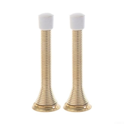 Federtürstopper 2er Set mit Schrauben und Bodenplatte, Metallkonstruktion für Wand und Tür, flexibles Design zur Vermeidung von Türgriffspuren (Gold) von MoSundi