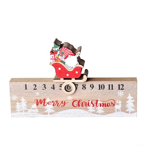 Festlicher Weihnachts-Countdown-Kalender aus Holz, perfekt für jeden Tisch oder Schreibtisch (A) von MoSundi