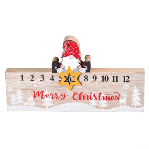 Festlicher Weihnachts-Countdown-Kalender aus Holz, perfekt für jeden Tisch oder Schreibtisch (B) von MoSundi