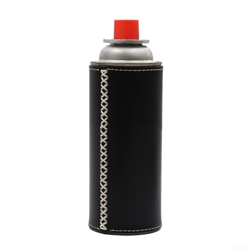 For Camping Gear PU Leather Gas Bottle Cover Shockproof and Protection (Black) von MoSundi