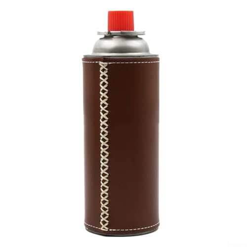 For Camping Gear PU Leather Gas Bottle Cover Shockproof and Protection (Dark Brown) von MoSundi