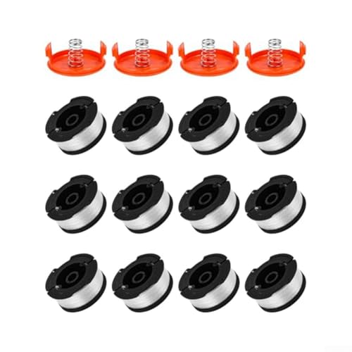 Für AF100 Rasentrimmer Spulen Set 12 Ersatzspulen und 4 Abdeckungen mit 4 Federn für Black and Decker Kompatibilität von MoSundi