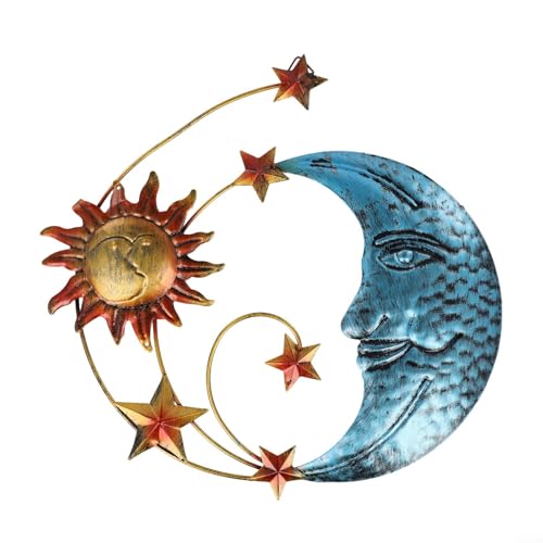 Iron Moon and Sun Dekorative Wandkunst mit Stern-Details, ideal für Wohnzimmer oder Außenbereich von MoSundi