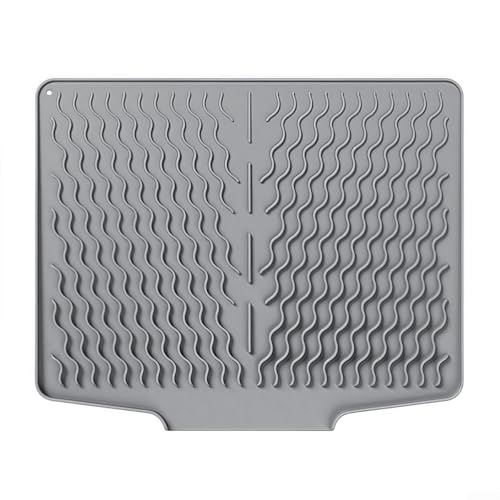 Kitchen Essentials Abtropfmatte aus Silikon, 40 x 33 cm, mit intelligenter Drainage-Funktion, Dunkelgrau Kitchen Essentials Abtropfmatte aus Silikon, 40 x 33 cm, mit intelligenter Drainage-Funktion, Dunkelgrau von MoSundi
