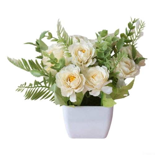 Kompakte künstliche Blumenarrangements, perfekt für Tischplatten oder Böden; Design verleiht überall einen Hauch von Eleganz (B) von MoSundi