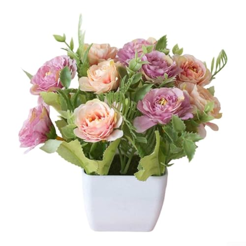 Kompakte künstliche Blumenarrangements, perfekt für Tischplatten oder Böden; Design verleiht überall einen Hauch von Eleganz (C) von MoSundi