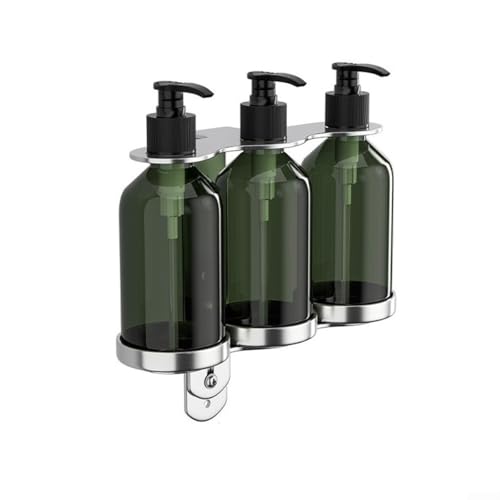 Kompakter Seifenspender zur Wandmontage für Shampoo, Seife und andere Reinigungsmittel (3 Flaschen) von MoSundi