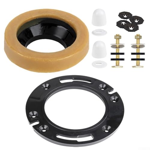 Komplettes WC-Installationsset mit Wachs für Ring- und Flanschbefestigungsschrauben (schwarz) von MoSundi