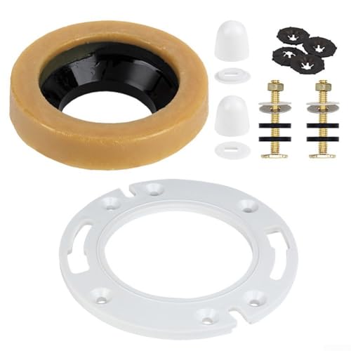 Komplettes WC-Installationsset mit Wachs für Ring- und Flanschbefestigungsschrauben (weiß) von MoSundi