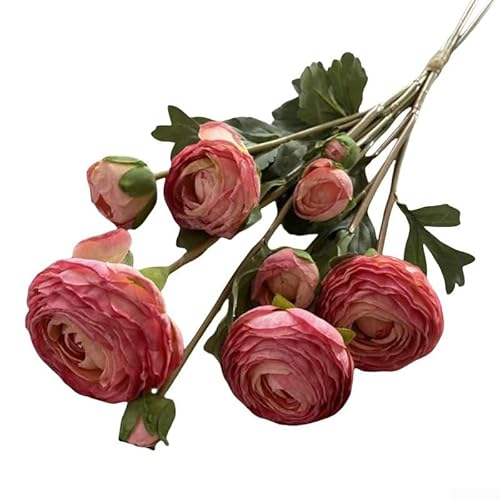 Künstliche Kunstblumen mit 9 Köpfen, für kreative Hochzeits- und Heimdesigns (rosy) von MoSundi