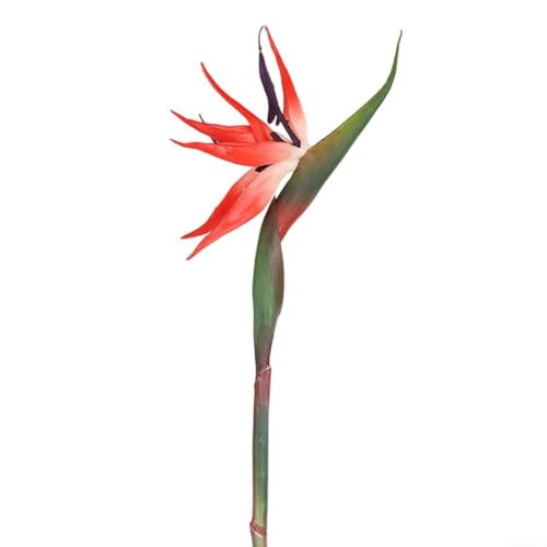 Künstliche Paradiesvogelblumenstiele 6 Stück für Innen Garten und Hochzeitsdekoration, entworfen, um natürliche Blumen nachzuahmen, mit flexiblen Stielen zum Formen (Trompetenrot) von MoSundi