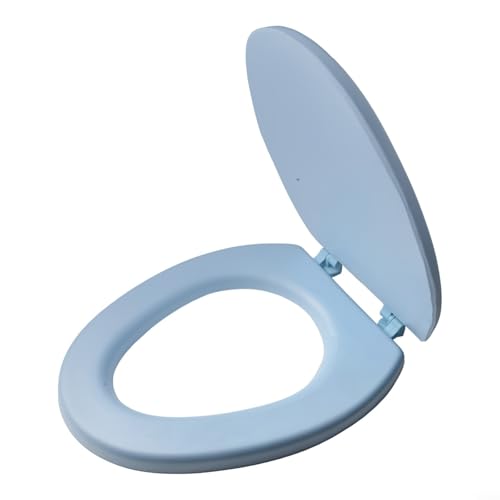 Leicht zu reinigender weicher Toilettensitzbezug, wasserdichtes EVA für ein komfortables Badezimmererlebnis (hellblau V-Form) von MoSundi