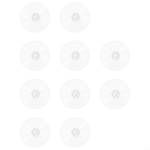 MoSundi 41 mm transparente Saugnäpfe mit weißer Mutter für Glasflügelfenster, 10 transparente PVC-Wandhaken für Küche und Badezimmer von MoSundi