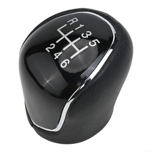 MoSundi Auto-Schaltknauf, manuell, 5, 6 Gänge, Leder, Schalthebelgriff, kompatibel mit Ford für C-Max, Kuga, Galaxy 2007–2021 (6 Gänge) von MoSundi