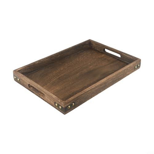 Modernes Massivholz-Tablett-Set mit Untersetzern, elegante Ergänzung für Ihre Heimdekoration (mittel) von MoSundi