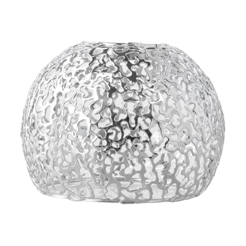 Multifunktionaler Kerzenhalter aus goldfarbenem Metall mit aufwendigen Designs, geeignet für verschiedene Anlässe (Silber) von MoSundi