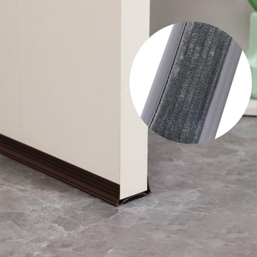 PVC Zugluftstopper 93 cm unter der Tür zur Isolierung und Staubschutz (Braun 5 cm) von MoSundi