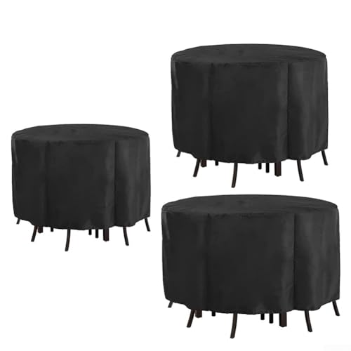 Runde Terrassenabdeckung für Tisch und Stühle, innovatives Design sichert mit Kordelzug, schützt Outdoor-Möbel von Elements (230 x 110 cm) von MoSundi