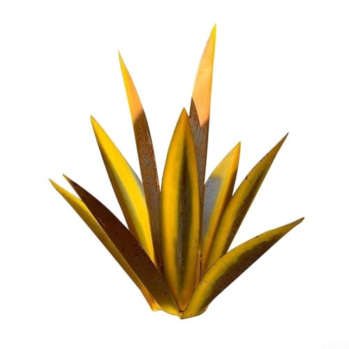 Rustikale Agavenblumen-Metall-Skulptur für Gärten, Terrassen und Rasendekorationen (Gold) von MoSundi