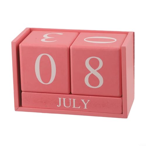 Rustikales Holz-Kalenderblock-Set, perfektes Schreibtisch-Accessoire für Zuhause oder Büro, mit Vintage-Charme (Rosa) von MoSundi