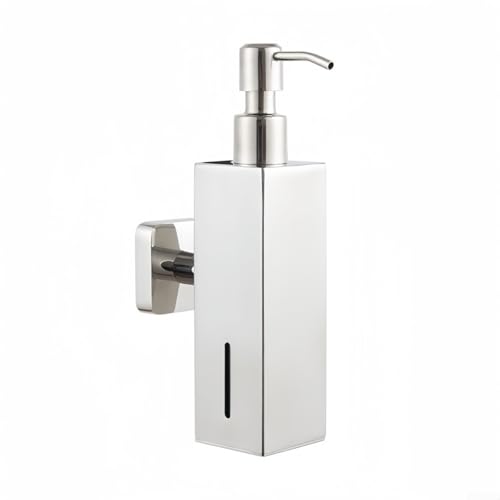 Seifenspender aus Edelstahl zur Wandmontage für Bad und Küche, 250 ml Pumpflasche, effizientes und platzsparendes Design (Silber) von MoSundi