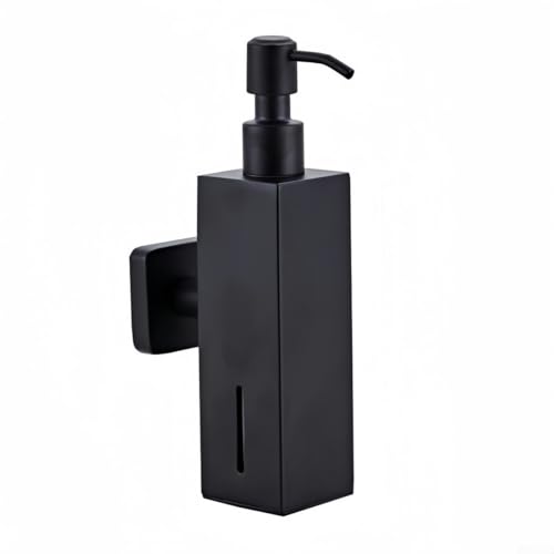 Seifenspender aus Edelstahl zur Wandmontage für Bad und Küche, 250 ml Pumpflasche, effizientes und platzsparendes Design (schwarz) von MoSundi