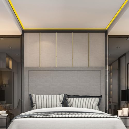 Set mit 10 langen Streifen Acryl-Spiegelaufklebern für stilvolle Wanddekoration für Wohnzimmer und Schlafzimmer (Gold) von MoSundi