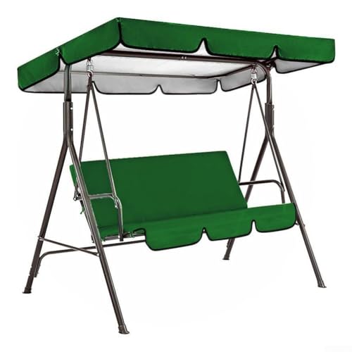 Set mit Ersatz-Schaukelhussen und Baldachin für 3 Schaukelstühle, aus wasserdichtem Oxford-Tuch für langlebige Nutzung im Freien (grün) von MoSundi
