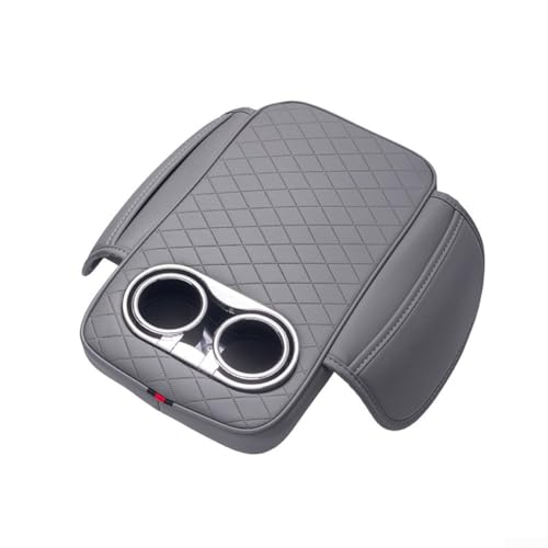 Stilvoller Armlehnenbezug mit 2 Getränkehaltern und Seitentasche für einfache Aufbewahrungslösungen (Grau) von MoSundi