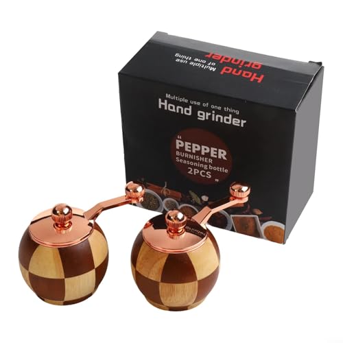 Traditionelle handgekröpfte Pfeffermühle aus Massivholz, elegante Küche Gewürzaufbewahrung (zwei Packungen) von MoSundi