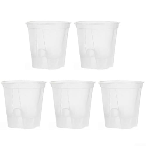 Transparente Kunststoff-Blumentöpfe mit Drainage und Untersetzer, ideal für Zimmerpflanzen und Schaffung schöner Räume (150) von MoSundi
