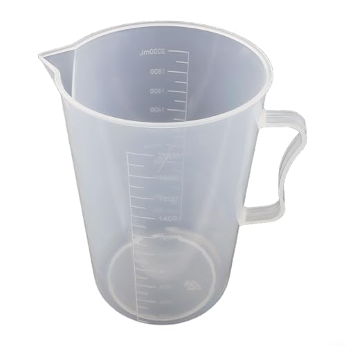 Transparenter Kunststoff-Messbecher zum einfachen Abmessen von Kochzutaten, platzsparendes und stapelbares Design (2000 ml) von MoSundi