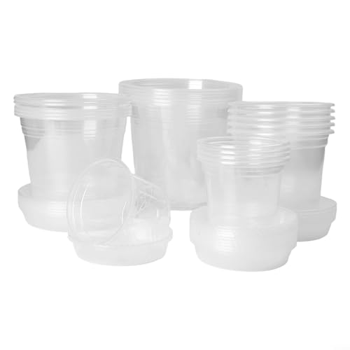 Transparentes Pflanztöpfe Set mit Drainage, 20 transparente Pflanztöpfe für den Heimgarten Transparentes Pflanztöpfe Set mit Drainage, 20 transparente Pflanztöpfe für den Heimgarten von MoSundi