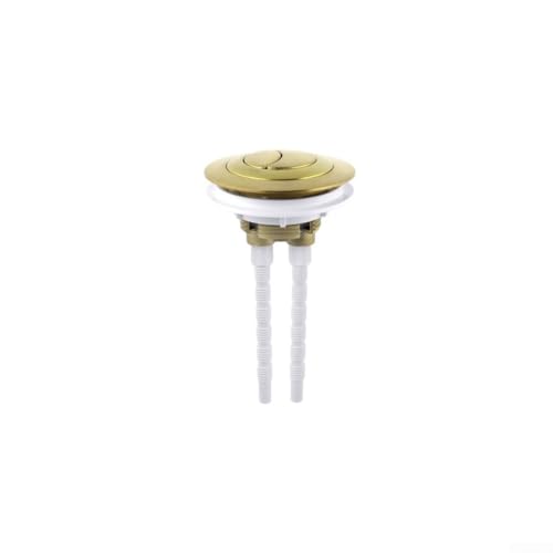 WC-Spülknopf, Doppelspülung, passend für 38 mm, 48 mm, 58 mm Tankabdeckungen mit Umwandlungs-Patch für flexible Installation (Gold) von MoSundi