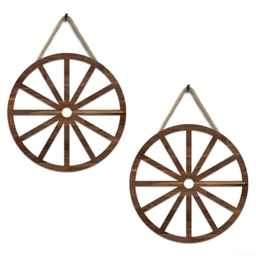 Wagon Wheel Dekorationen aus Holz (2er-Set) Tolle Ergänzung für jede traditionelle oder moderne Einrichtung von MoSundi