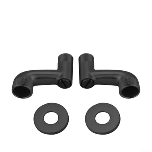 Wandmontiertes Badewannen-Duschadapter-Set mit dekorativen Abdeckungen und Gummi-Unterlegscheiben (schwarz) von MoSundi