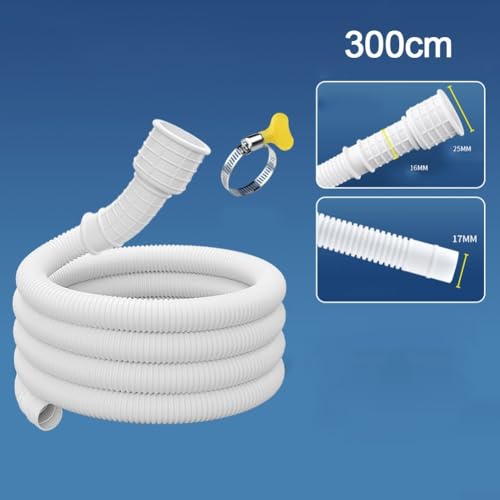 Wasserschlauch mit sicherer Klemme für effiziente Waschmaschinen-Entwässerung (3 Meter) von MoSundi
