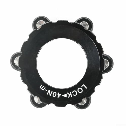 Widerstandsfähiger Centerlock auf Sixpin Fahrradscheibenadapter Aluminium mit Edelstahl-Unterlegscheiben für Kratzschutz (schwarz) von MoSundi