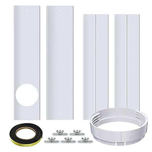 4 Stück Klimaanlage Fensterabdichtung Platte Einstellbare Klimaanlagen Fenster Kit Platte für Abluftschlauch mit Durchmesser 15cm Fenster Adapter, für vertikal/horizontal Schiebefenster (67-220cm) von Moageme