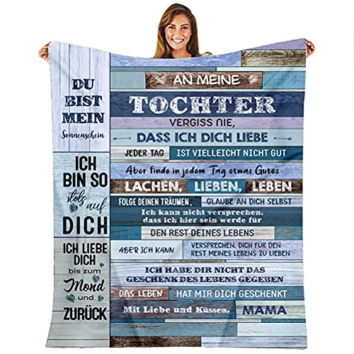 Moanyt Flanelldecke An Meine Tochter, Decke An Meine Tochter,Mutter zu Tochter Kuscheldecke Decke Positiv Ermutigen Sie Ihre Tochter zur Liebe Geeignet Für Sofa Reisen von Moanyt