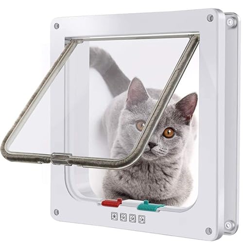 Moaobooh Katzenklappe, 4 Wege Verriegelung Haustiertür, Katzen/Hundeklappe mit Tunnel von Moaobooh